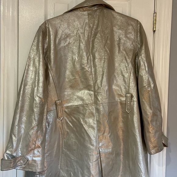 Vintage metallic silver trench - Picture 4 of 4
